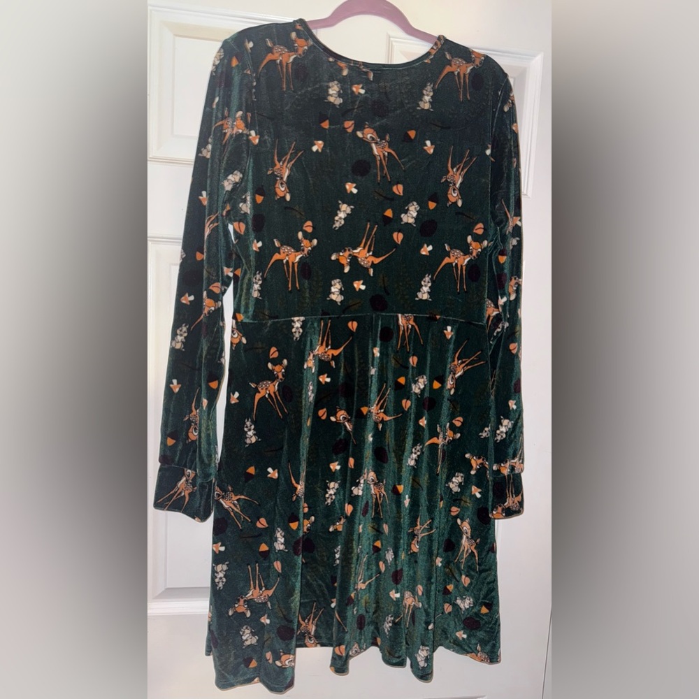 NEW! Disney Hot Topic Bambi Forest Velvet Dress Plus Size 1 14/16 NWT - Picture 3 of 4
